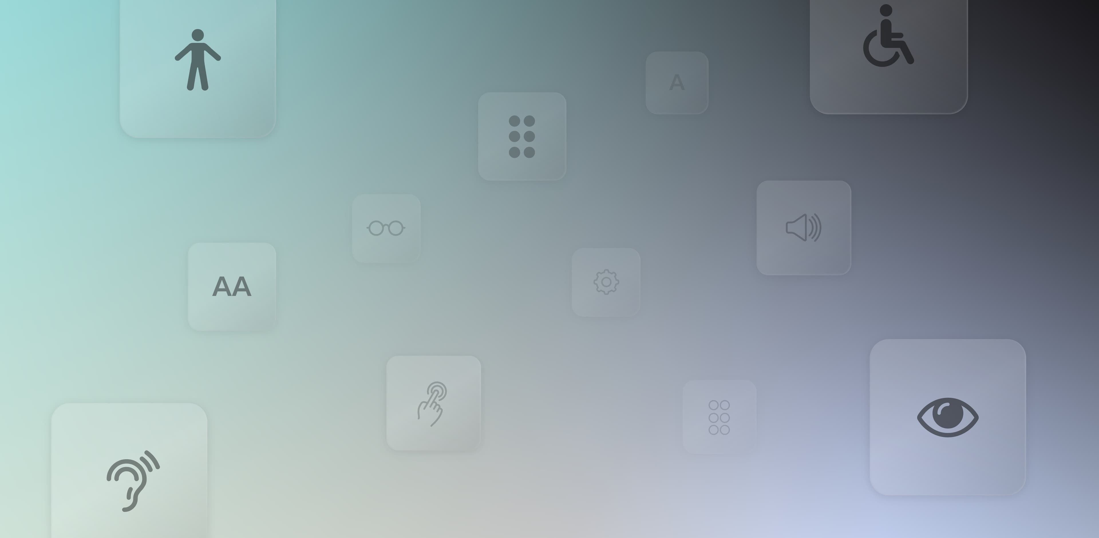 Ikoner som symboliserar tillgänglighetsanpassning
